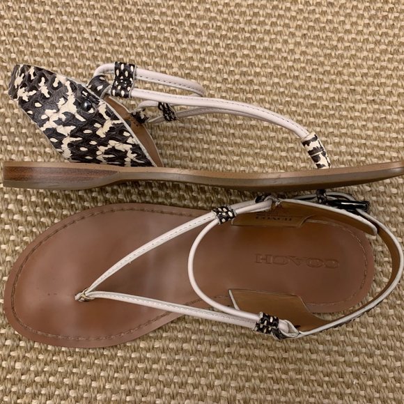 Coach snakeskin print leather sandals - Picture 7 of 11
